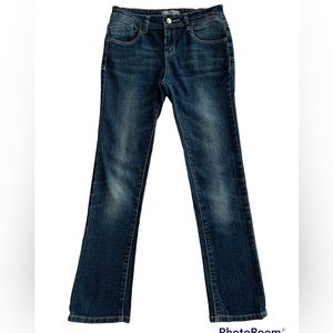 Girls Skinny Jeans Size 12 Dark Blue Wash Denim Adjustable Waist J. K. Indigo